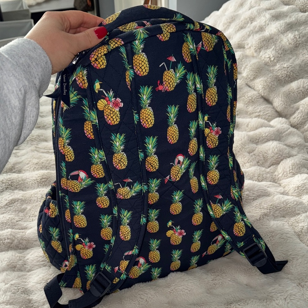Vera Bradley Navy Pineapple Backpack - Picture 5 of 7